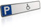 Betriebsausstattung24 Geprägtes Parkplatzschild aus Aluminium in Nummernschildform - Rollstuhlfahrer - Behindertenparkplatz - KFZ-Kennzeichen - 52,0 x 11,0 cm