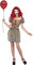 DEGUISE TOI Horror Clown-Damenkostüm Halloween gold-grau - Rot