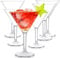 Yopay Set of 6 Unbreakable Martini Glasses, 300ml/10 Ounce Cocktail Glasses for Whiskey, Margarita, Manhattan, Holiday, Party, Reusable, Break Resistant, Clear Polycarbonate Glassware
