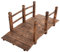 RELAX4LIFE Pont de Jardin Japonais en Sapin Carbonisé avec Garde-Corps, Pont d'Étang Décoration de Jardin Charge Max 100kg pour Cour, Décor, Parc, 50x67x55CM, Brun/Naturel (Brun)