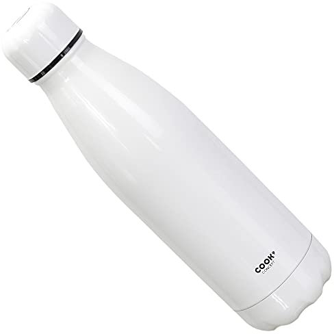 NAWA Home - Termo Botella Acero Inoxidable 500ml | Aislamiento de Vacío Doble Pared | Libre de BPA | Mantiene Bebidas Frías 18h y Calientes 6h | Termo Agua Fría y Caliente 3 Litros, Blanca