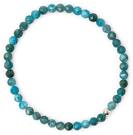 Attraction Zen ECHTES 4mm NATURSTEIN FACETTIERT| SILBERPERLE 925 Sterling | KOSTENLOSE EBOOKS DEUTSCH | HANDGEFERTIGT | Schmuck für Damen | ALLE Steine IN UNSEREN ARMBÄNDERN SIND NATÜRLICH (Apatite)
