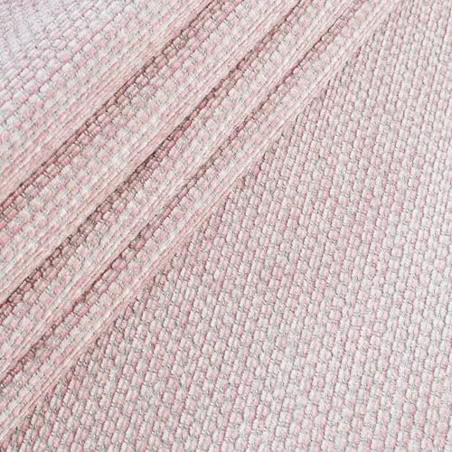 Redbrick Mill Fabrics Tissus d'ameublement texturés de qualité tissés en jacquard chenille uni doux de couleur rose (au mètre)