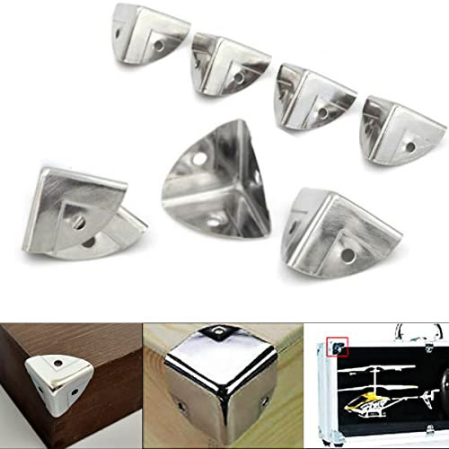 8 Stück Silber Eckenschutz Metall Schutz Winkelstütze Schutz für Holz Kofferraum Box Truhe Flightcase Aluminium Box Wrap Winkel