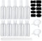 10 Pcs 100 ml Clear Travel Containers Bottles Set(5 x Flip Cap Bottle, 5 x Mist Spray Bottle), Transparent Travel Toiletries Bottles for Makeup, Travels, Toiletries, with 2 Funnels, 1 Label, 1 Pen