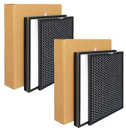 LRFDRESS Filtro HEPA FY2422 y FY2420 de repuesto para filtro de carbón activo Philips AC2889, AC2887, AC2882, AC3829/10 filtro de purificador de aire Accesorios (2 filtros Hepa y carbón activo)