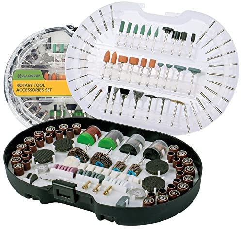 BLOSTM Rotary Tool Accessories Kit - 276 PCS 1/8 Shank Multipurpose Set for Cutting, Grinding, Sanding, Carving & Polishing Iron, Glass, Jewellery & More - Fits Most Rotary Tools - with Storage Box