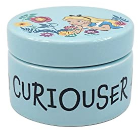 Half Moon Bay - Disney Alice In Wonderland Ceramic Trinket Box Round - Trinket Box With Lid - 5.5x7.7cm Home - Alice in Wonderland Gifts