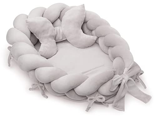 LUMALI Babynest XXL - Babynestchen 3 teiliges Set - Babynestchen Neugeborene Set - Cocoonababy, Baby Nestchen Mädchen aus Baumwolle - Nestchen Baby Perfekt für Neugeborene Geschenk - Bettnestchen