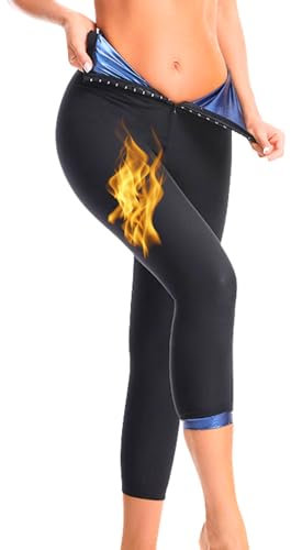 Pantaloni Sauna Dimagranti Leggings Pants Vita Alta Leggins Sportivi Push Up Tuta per Sudare Snellenti Sauna per Palestra Fitness Corsa Yoga Donna