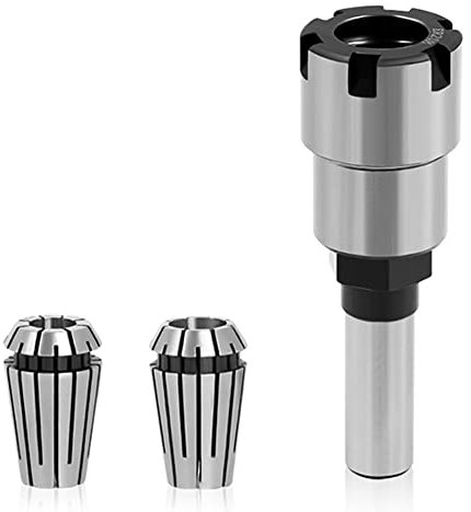 Bestgle 1/2 Shank Router Collet Extension Rod Chuck Holder Extender Adapter with 6.5mm & 13mm ER20 Spring Collets Set