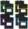 Outus 8 Stück Nylon-Büchertaschen, schwarze Büchertasche mit transparentem Namensschild-Tasche, genäht auf Griff, Lesen, Vorschule, Lehrerbedarf für Studenten, Klassenzimmer, Zuhause, 9.8x11.8 cm