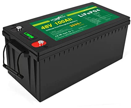 AFTERTECH Lifepo4 48 V 100 Ah wiederaufladbarer Lithium-Eisen-Phosphat-Akku 3000+ tiefe Zyklen 51,2 V 5,12 kWh