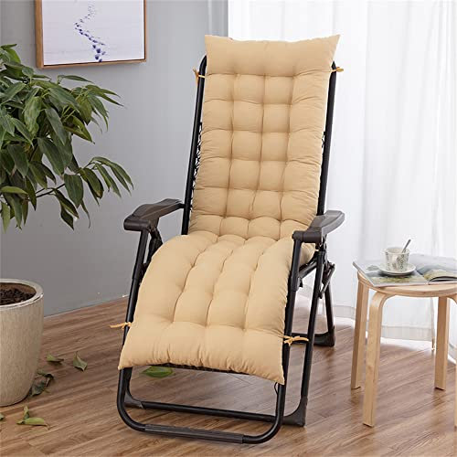 Morbuy Deckchair Auflagen für Gartenliegen, Sonnenliege Kissen Tragbare Garten Innenhof Gepolstertes Bett Relax-Liegestuhl Sitzauflage für Deckchair, Innen, Außen (48x160cm,Beige)