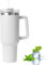 Uezeth Tumbler with Straw Lid and Handle, Stainless Steel Coffee Travel Insulated Cup Mug, 40oz/30oz Cup Travel Mug, Water Bottle Thermos for Hot and Cold Coffee (White)