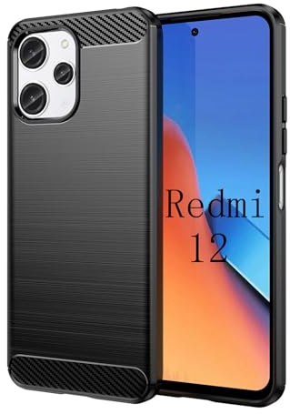 betterfon Carbon Handyhülle kompatibel mit Xiaomi Redmi 12 | Smartphone Case aus TPU-Silikon | Schwarz