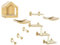 PawHut 8 Piece Cat Shelves Set with Cat House, 3 Perches