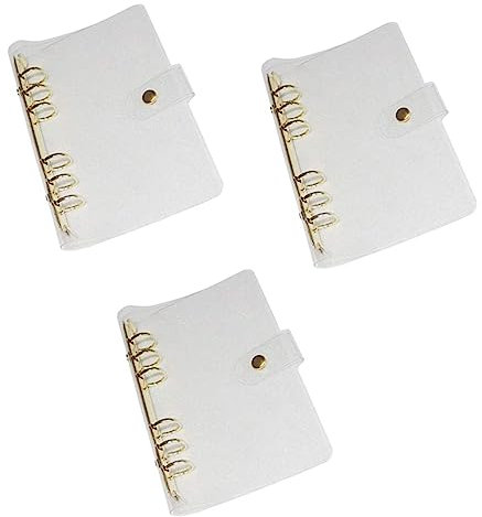 STOBOK 3st Klarer Binder Nachfüllbare Notebook-hülle Aus Pvc 6-ring-loseblatteinband Notizbuchhüllen Abdeckung Des Planers Bling-loseblatt-sammelmappe Bindemittel Handkonto Edelstahl A5