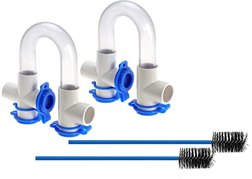 Persistence Confezione da 2 sifoni per condensa standard da 3/4 pollici con per la pulizia da 40,6 cm, trappola a U in PVC trasparente per sistemi HVAC, condizionatori d'aria