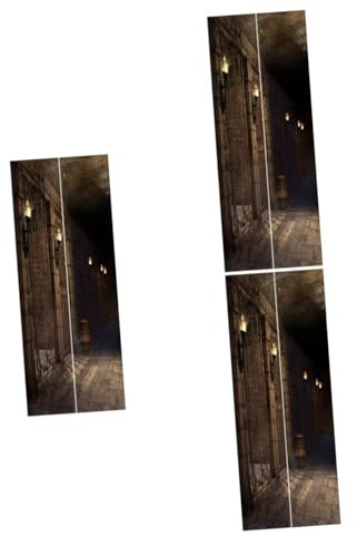 PRETYZOOM 3 Paare Tür Aufkleber Bürotapete Wandtattoos Für Kinder Retro-aufkleber Garagentor-skins Türaufkleber Für Innentüren Tür Tapete Wasserfeste Tapeten Türaufkleber Landschaft Duschtür
