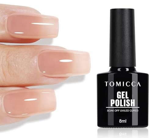 TOMICCA Gel Nagellack Rosa Nudee, 8ml UV Nagellack Soak Off Gellack Nagelkunst Maniküre DIY UV-Nagellack Geschenke