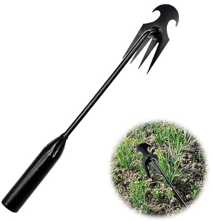YEJAHY 1 taglia erbacce in acciaio inox, attrezzi da giardino, erbacce manuali, erbacce con manico lungo, pala da giardino, attrezzi da giardino per la rimozione di erbacce da giardino