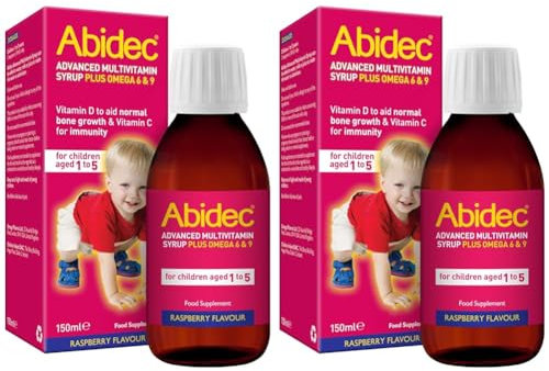 Abidec Kid Multivitamin Syrup – Contains Vitamin D Needed for Normal Growth and Development of Bones in Children - Contains Omega 6 & 9 - Food Supplement Suitable for Kids Aged 1-5 - 150 ml