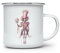 MAXIKIWI Langlebiger Emaille-Kaffee- oder Tee-Campingbecher für drinnen und draußen, rosa Nussknacker, 350 ml