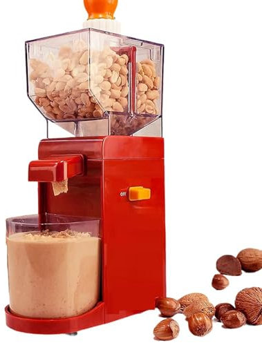XNZJHPP Electric Peanut Butter Maker Machine Portable Grain Grinder Electric 500Ml Large Volume Peanut Butter Machine Nut Grinder w/Anti-Slip Base