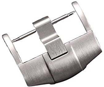 XMKT Merjust 24 mm Dornschließe aus gebürstetem, mattem Edelstahl in Silber, Schwarz und Roségold für Ap Royal Oak-Uhr mit Wort(Silver,24mm have logo)