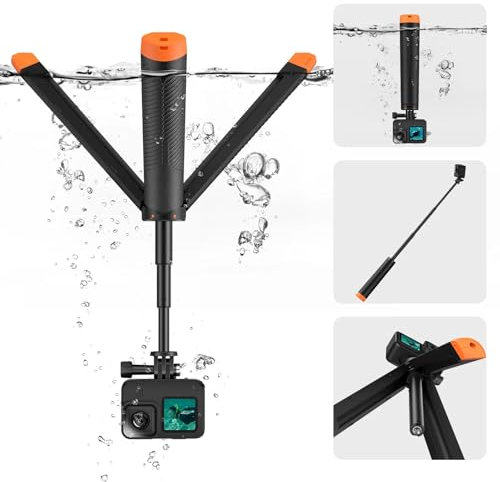 VIDIFY Waterproof Floating Buoyancy Handle Hand Grip For GoPro 13, 12, 10 Action Cameras Highly Visible For AKASO and WOLFANG Action Camera Flotation Device With Textured Grip