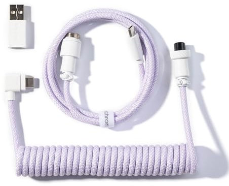 Keychron Coiled Aviator Cable - Spiralkabel für mechanische Tastatur Light Purple - Angular