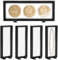 5PCS Transparentes 3D Floating Display Case mit 10PCS Halterung - Schwarzer Münzpräsenterahmen für antike Herausforderungs-AA-Medaillen, Schmuck, Muscheln, Fossilien (230*90*20mm)