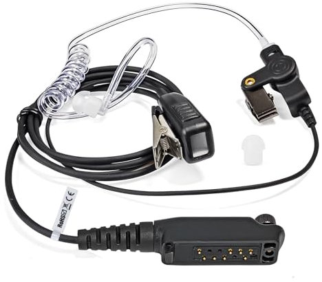 UAYESOK Security Funkgerät Headset Ohrhörer In Ear Schallschlauch Kopfhörer für Sepura STP8000 STP9000 STP8238 SC20 SC21 Tetra PTT Mikrofon Walkie Talkie Zubehör (Sepura + Pilz Ohrstöpsel)