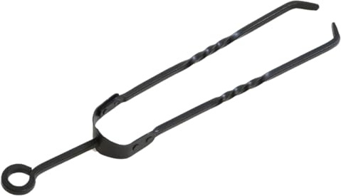 Trendi 18 Fireplace Tong | Heavy Duty Wrought Iron Steel Fire Tool | Rustproof Tongs for Fire Pit, Fireplace, Campfire, BBQ, Indoor & Outdoor Use – Black