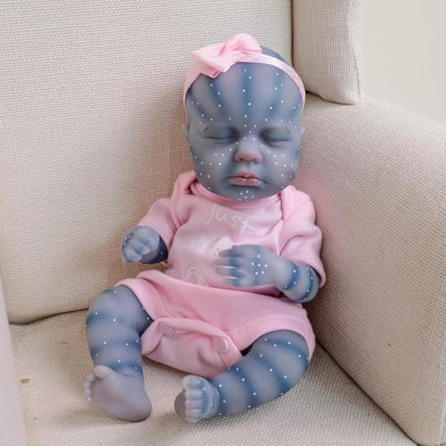 ROSHUAN Reborn-Baby-Puppen Silikon-Vollkörper-Vinyl-Avatar-Mädchen 12 Zoll 30 cm Mini-Neugeborenen-Schlaf-Avatar Realistisch Aussehende Baby-Puppe Die Wie EIN Kleines Bebe-Spielzeug Aussieht