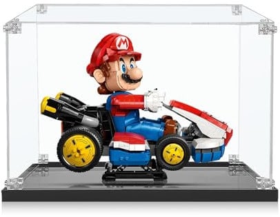 ICUANUTY Acryl Vitrine für Lego Mario Kart - Mario & Standard Kart 72037, Staubgeschützte Aufbewahrung und Organisation Vitrine für Lego Vitrine, 39X29X25 cm (Nur Display Case)
