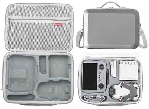 WOKEMA FATHE & I MINI Tragetasche Hartschalen-Organizer Tasche Halter für DJI Mini Zubehör, Pro 4/3 Grau, Drohne 4Pro Mini Tasche für DJI Mini 4Pro 3P