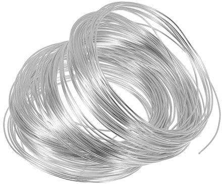 Veemoon Handgefertigter Aluminiumdraht Draht für Weihnachtsschmuck flacher Metalldraht Ornamentdraht Flachdraht Armbanddraht zur Schmuckherstellung Schmuck Draht Silver