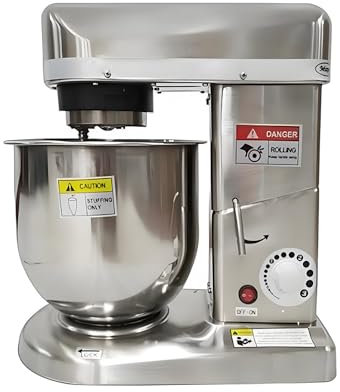 Countertop Electric Mixer Stainless Steel Stand Mixer Pizza Bakery 500W Spiral Mixer 10 Litre Vertical Mixer for Dessert Shop,Cake Shop,Pizza Shop,Restaurant,5L