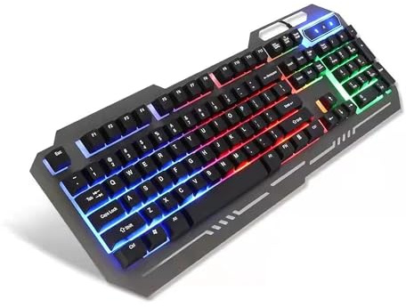 INDOTEAM RGB Gaming Keyboard - USB Wired Computer Mechanical Keyboard with RGB Illumination - LED Backlit Keyboards with Mechanical Feeling for Working Gaming PC Gamers