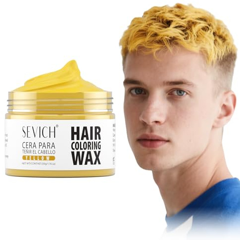 Sevich Gelb Temporäre Haarfarbe 50g - Abdecken Von Grauem Haar Mit Natürlicher Farbe, Temporäre Haarfärbecreme Styling Hair Mud Für Halloween，milde Und Nicht Reizende Inhaltsstoffe.