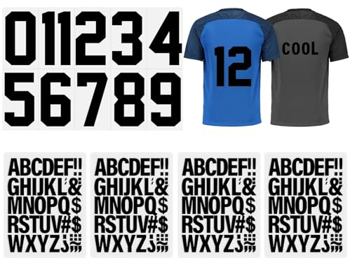 199 Pcs Iron On Letters and Numbers Black for Clothing DIY | Iron on letters & numbers set, 2 alphabet A-Z + 8 0-9. Black, washable, tear-proof. Perfect for T-shirts, jerseys & DIY.