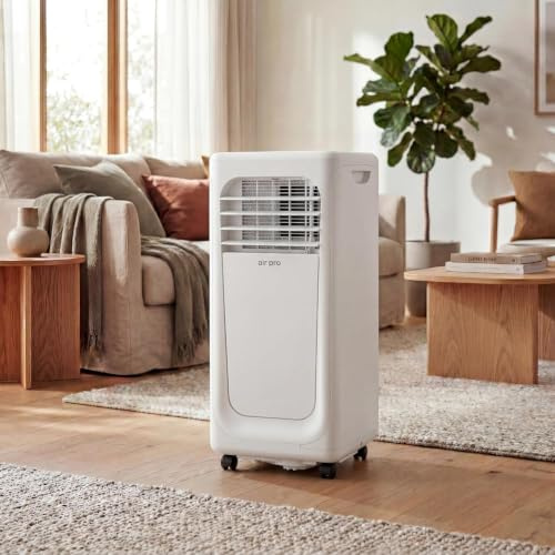 Climatiseur portable Air Pro 4-en-1 12 000 BTU avec télécommande Wi-Fi intelligente, minuterie 24 h et kit de ventilation pour fenêtre. Unité de climatisation mobile puissante pour la maison ou le bu