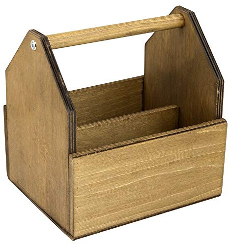 Chalkboards UK WC981 Condiment Holder for Bar and Table Tops, oak, Brown, 18.5 x 15.5 x 20 cm