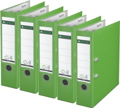 Sparpack Leitz 1010 Qualitäts-Ordner Plastik brei, mit patentierter 180º-Präzisionsmechanik 14 Farben zur Auswahl (10, hellgrün)