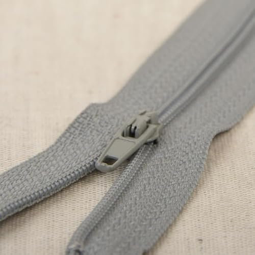 M & C Reißverschluss fein Polyester 20 cm hellgrau Tasche Kissen Rock