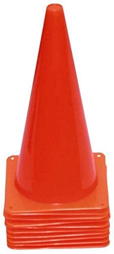Boje Sport 10er Set Markierkegel, 38 cm, orange, Fußballtraining, Trainingshilfen, Leitkegel, Verkehrshütchen, Sport, Inlineskating, Reitsport und Agility Hundesport, Leichtathletik