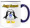 Unigift personalisierbares Geschenk – Baby-Tasse (Pinguin-Kostüm-Design), mit Namensnachricht, einzigartig, lustige Neugeborenen-Glückwunsch-Schnuller, Schnuller, Kleinkind, Kleinkind, keramik, blau