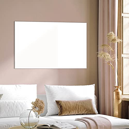 banjado Glas Magnettafel 60x40cm / Magnetwand Glas/Magnetpinnwand als Memoboard Glas/Pinnwand Magnettafel Küche, Büro, Kinderzimmer inkl. 4 Magnete & Montageset - weiß